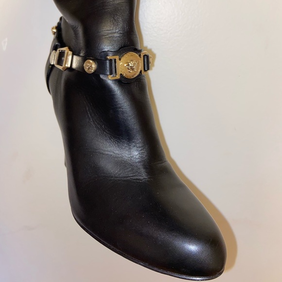 VERSACE KNEE HIGH HEEL BOOTS - Picture 4 of 11
